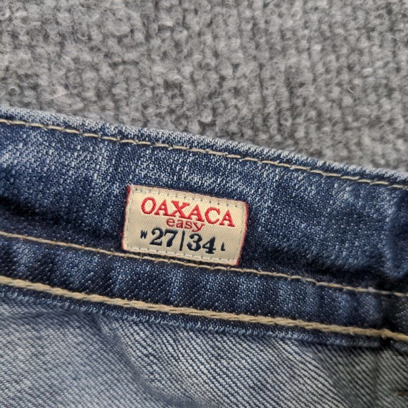 MEK Denim Men's Jeans Blue 27x34 Oaxaca Easy Dark Wash Denim Distressed Pockets - Picture 12 of 15